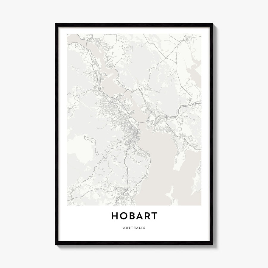 Hobart Map Poster, framed poster mockup
