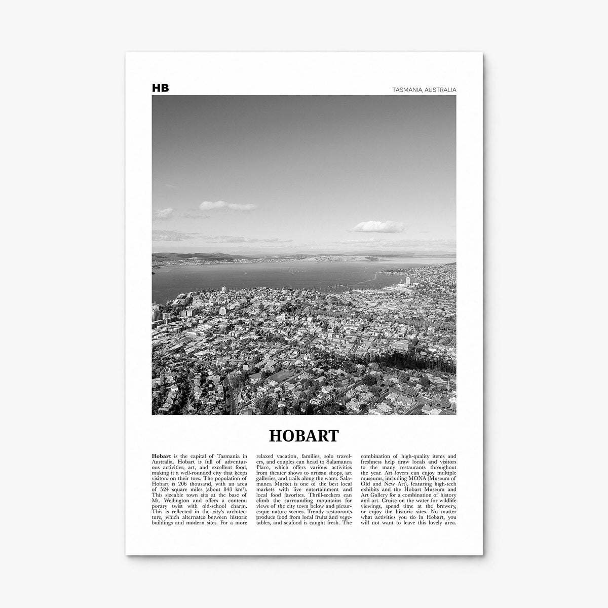 Hobart Newspaper Poster, print only (unframed)