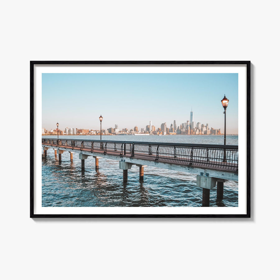 Hoboken colorful photo poster of New Jersey, USA – horizontal wall art, unframed print shown in interior mockup
