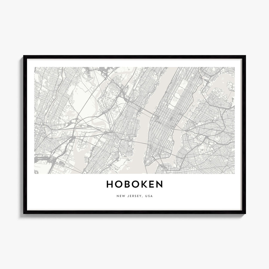 Hoboken Map Poster, framed poster mockup