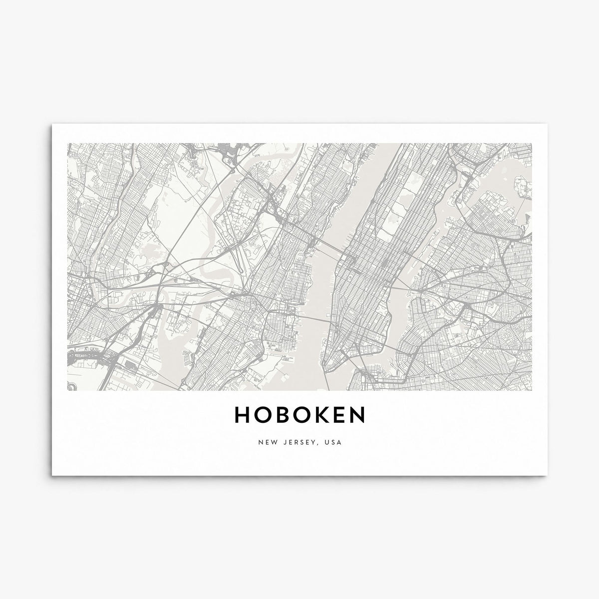 Hoboken Map Poster, print only (unframed)
