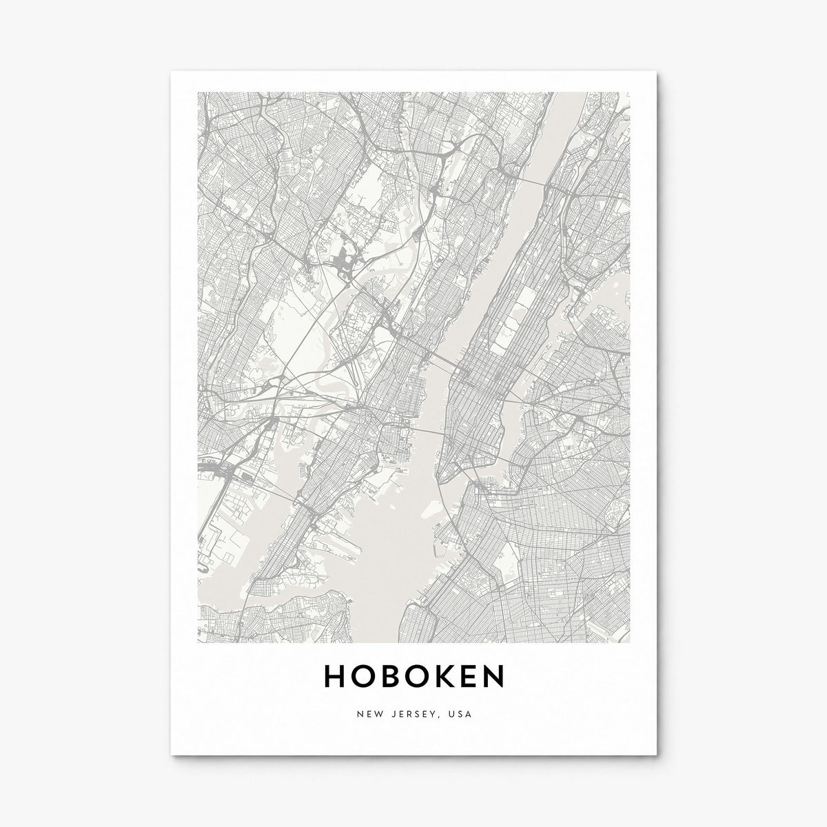 Hoboken Map Poster, print only (unframed)