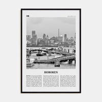 Hoboken No 1 Poster Black Wood / 8x12 in Nbourhood Travel B&W Poster