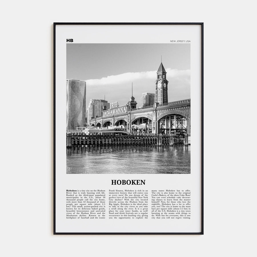 Hoboken No 2 Poster None / 8x12 in Nbourhood Travel B&W Poster