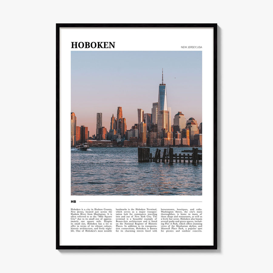 Hoboken Travel Poster, framed poster mockup