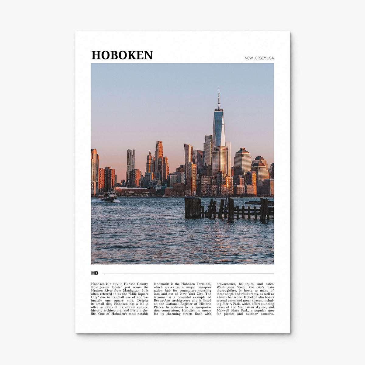 Hoboken Travel Poster, print only (unframed)