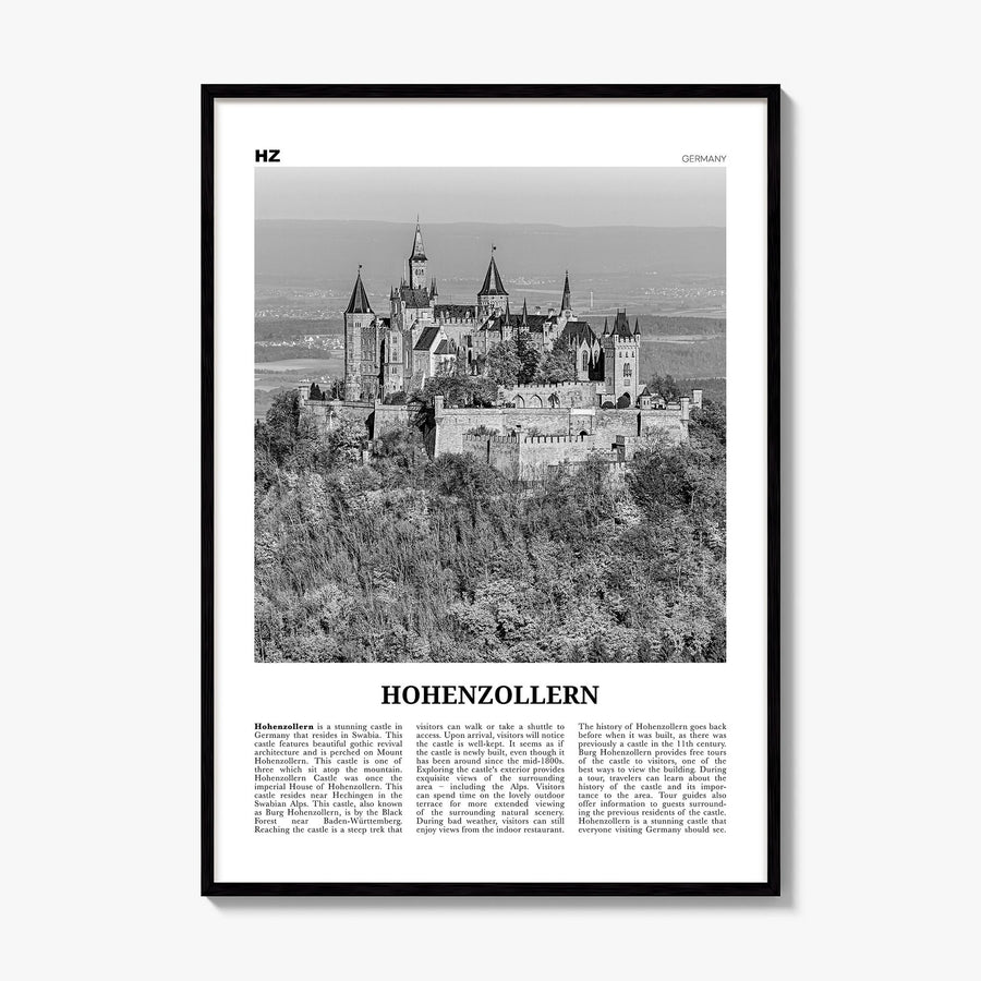 Hohenzollern Castle Newspaper Poster, framed poster mockup