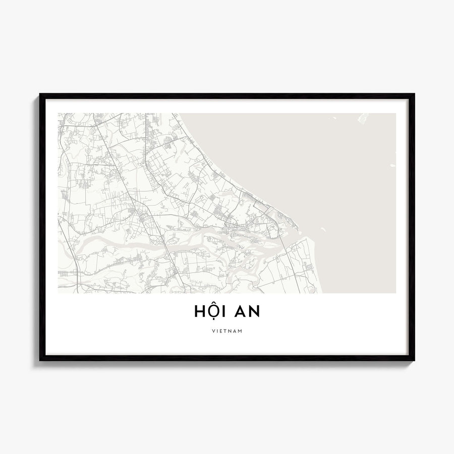Hoi An Map Poster, framed poster mockup