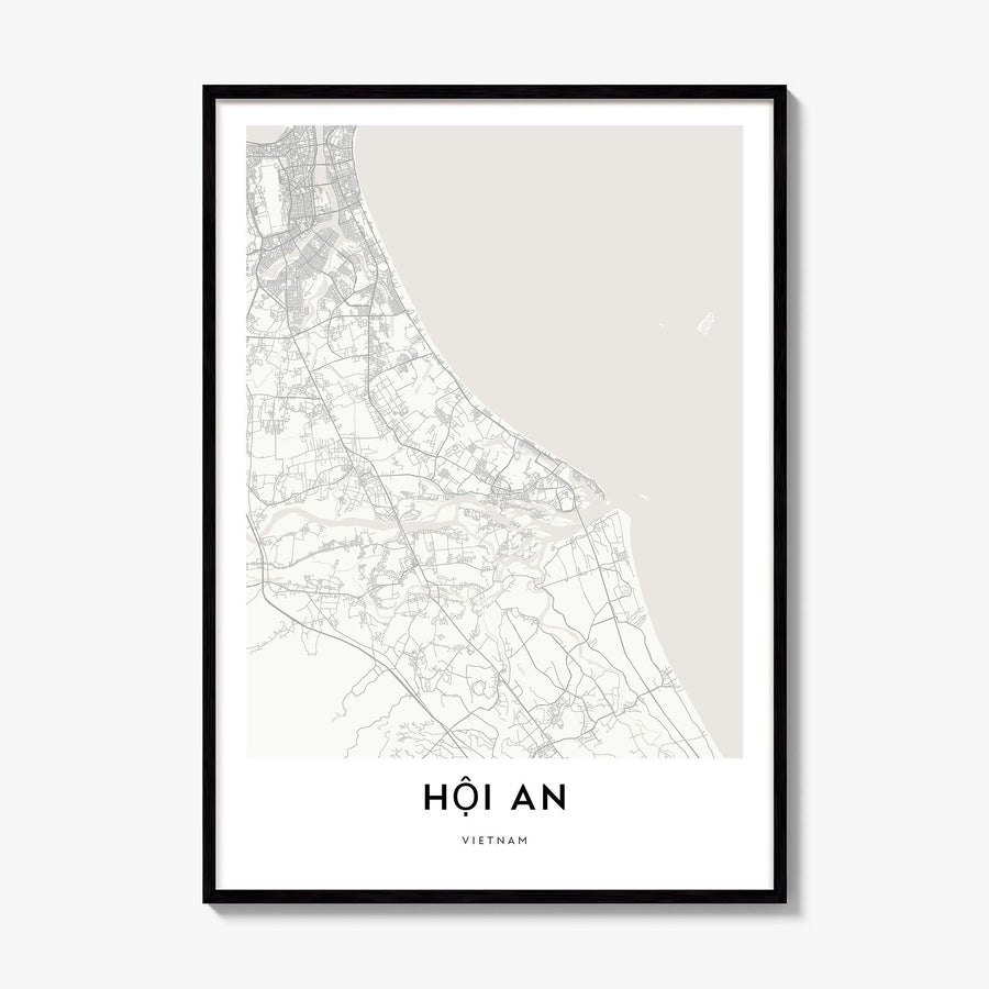 Hoi An Map Poster, framed poster mockup