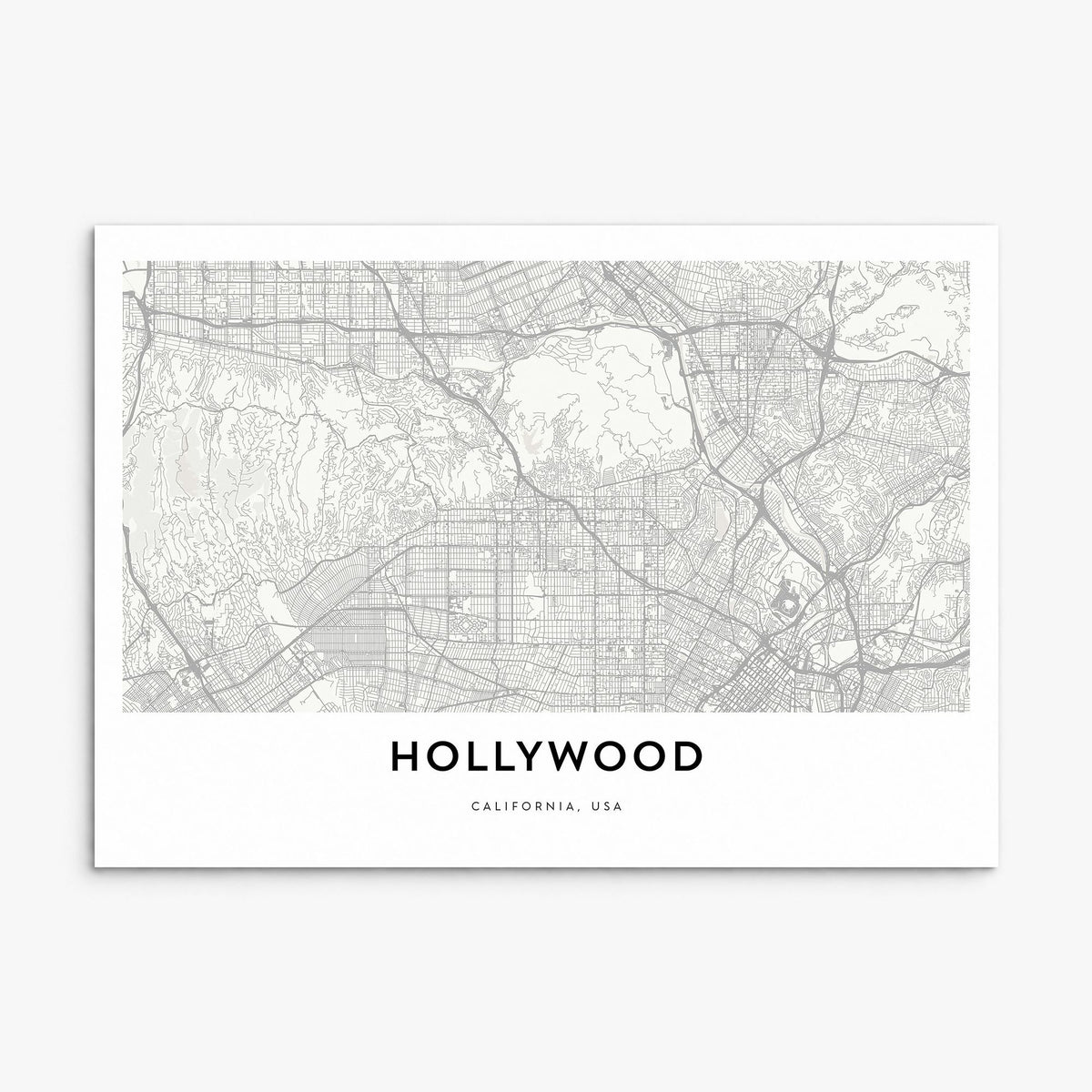 Hollywood Map Poster, print only (unframed)