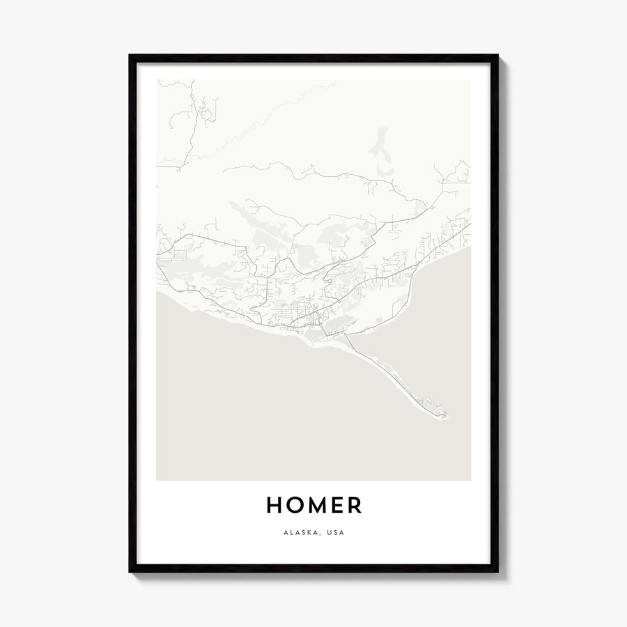 Homer Map Poster, framed poster mockup