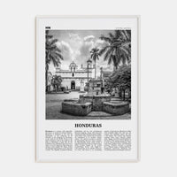 Honduras No 2 Poster White Wood / 8x12 in Nbourhood Travel B&W Poster