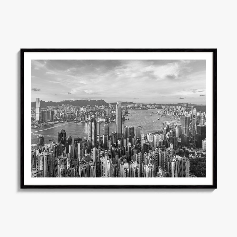 Hong Kong Photo Poster, framed poster mockup, white border