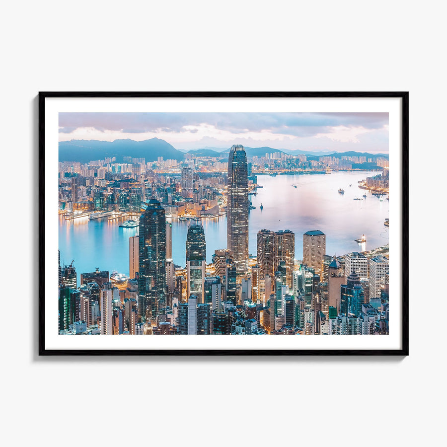 Hong Kong Photo Poster, framed poster mockup, white border