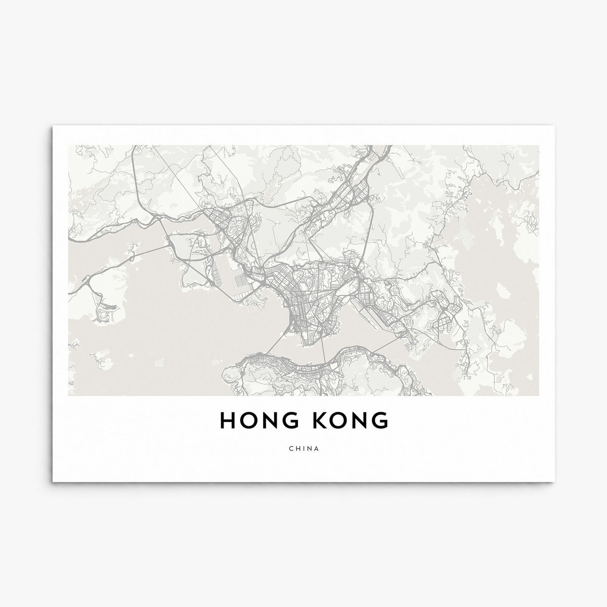 Hong Kong Map Poster, print only (unframed)
