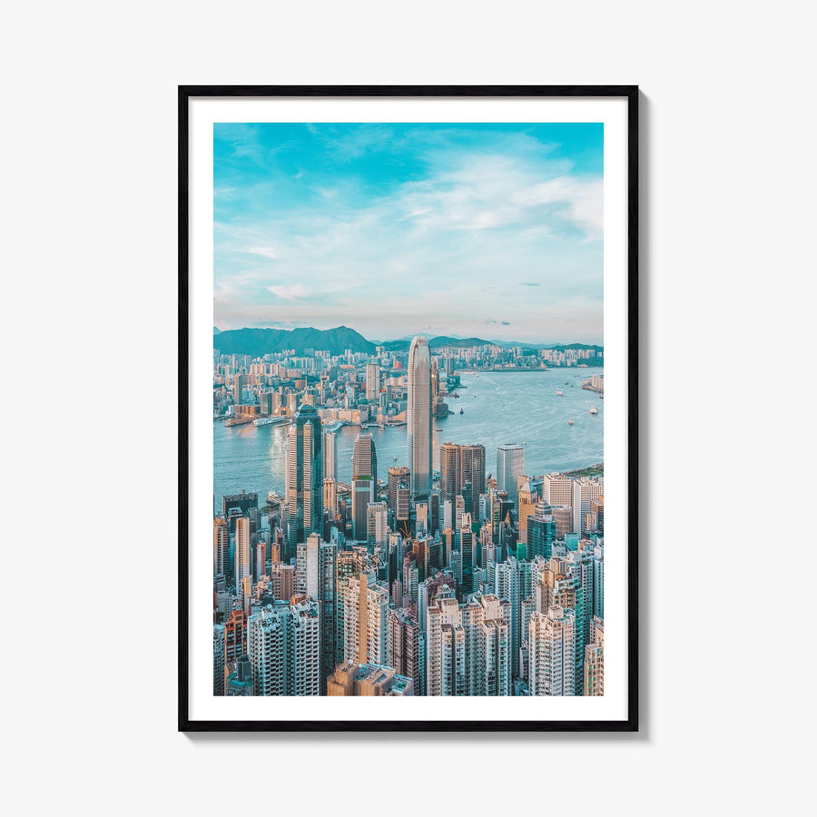 Hong Kong no. 1 colorful photo poster of Asia – vertical wall art, unframed print shown in interior mockup