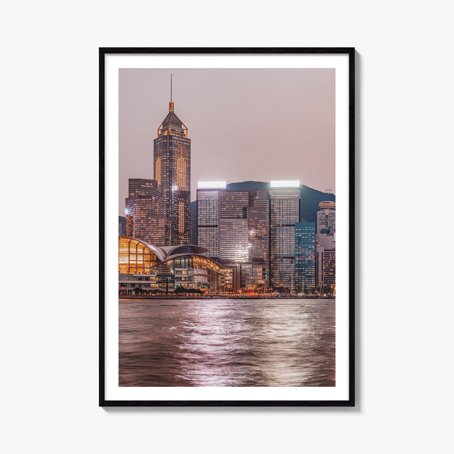 Hong Kong no. 2 colorful photo poster of Asia – vertical wall art, unframed print shown in interior mockup