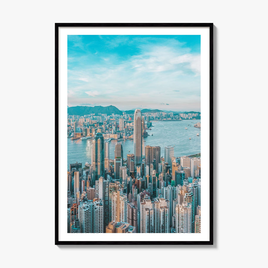 Hong Kong Photo No 1 Poster, framed poster mockup, white border