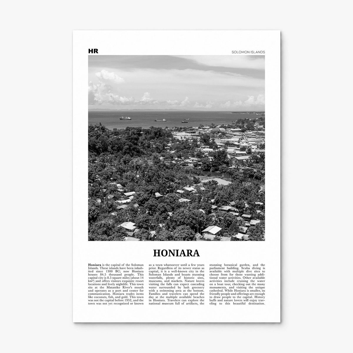 Honiara Newspaper Poster, print only (unframed)