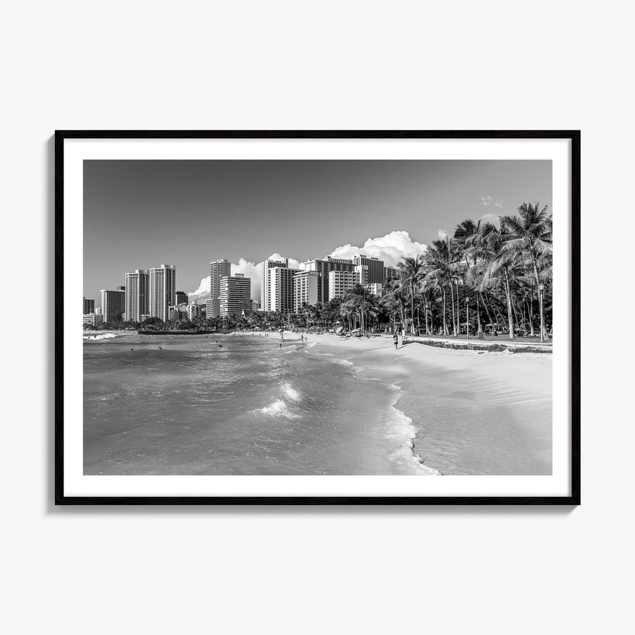 Honolulu Photo Poster, framed poster mockup, white border