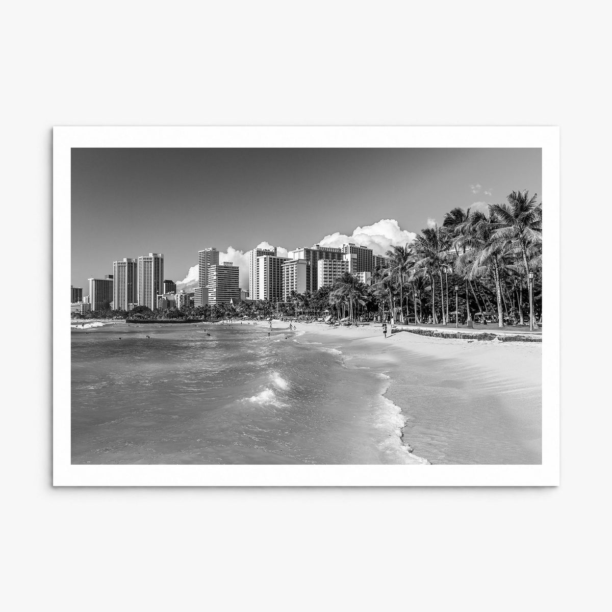 Honolulu Photo Poster, print only (unframed), white border