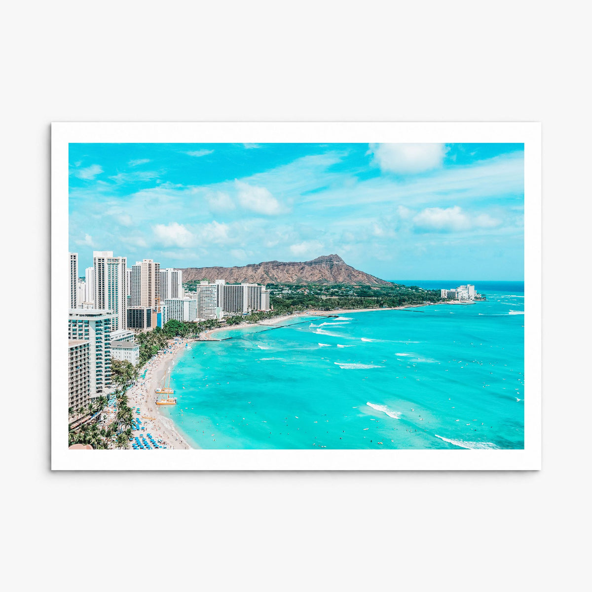Honolulu Photo Poster, print only (unframed), white border