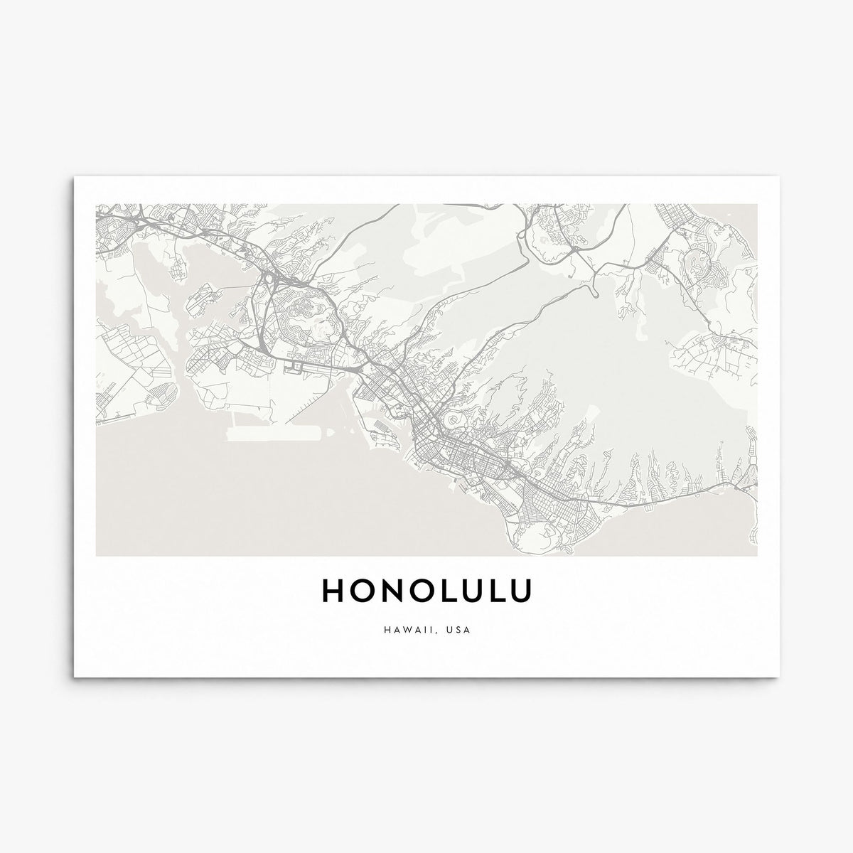 Honolulu Map Poster, print only (unframed)