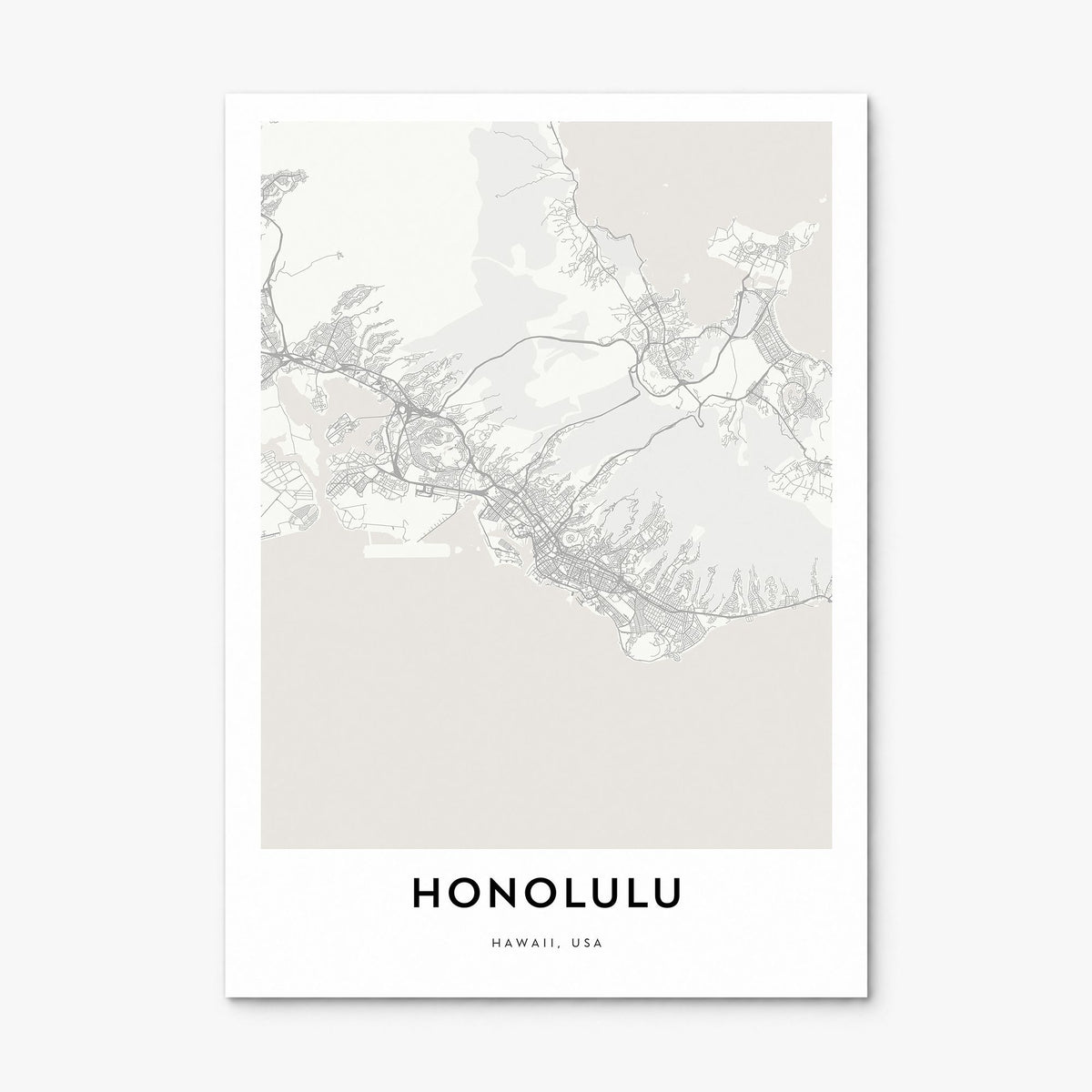 Honolulu Map Poster, print only (unframed)