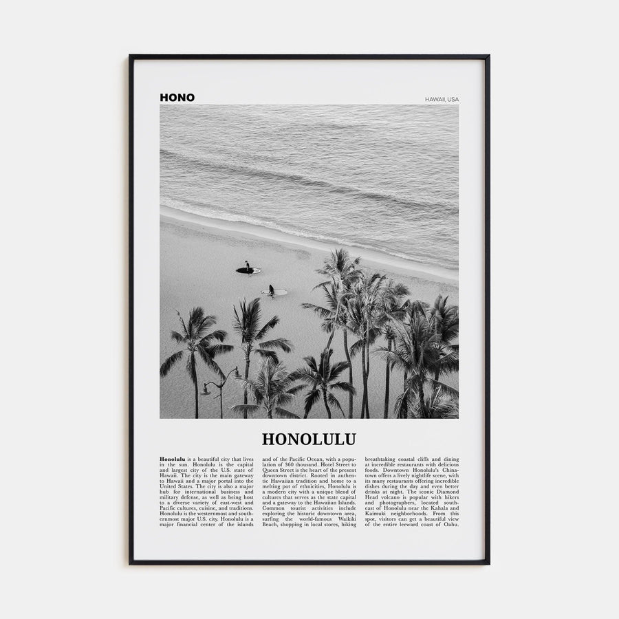 Honolulu No 1 Poster None / 8x12 in Nbourhood Travel B&W Poster