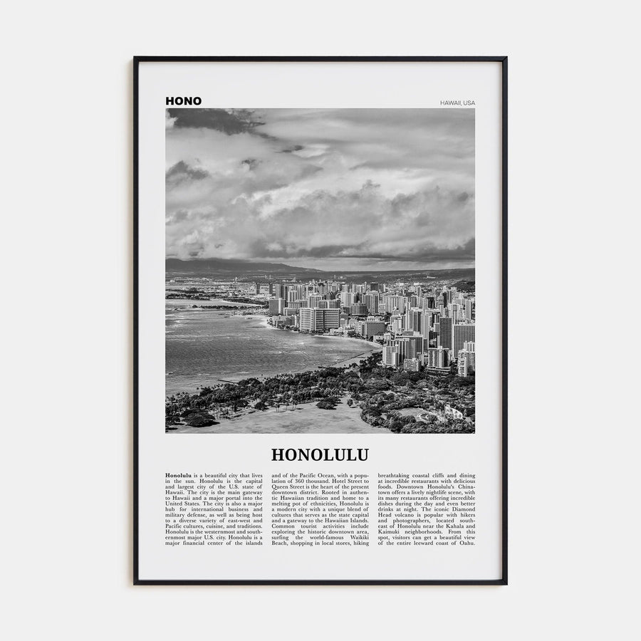 Honolulu No 2 Poster None / 8x12 in Nbourhood Travel B&W Poster