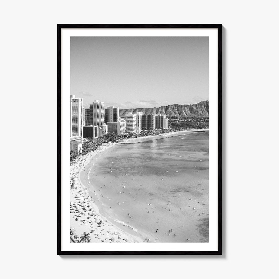 Honolulu Photo No 1 Poster, framed poster mockup, white border