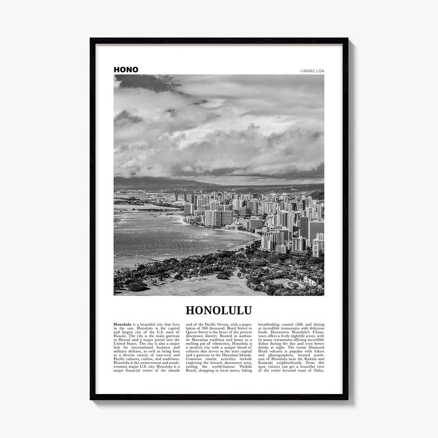 Honolulu Newspaper No 2 Poster, framed poster mockup