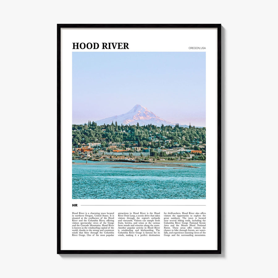 Hood River Travel Poster, framed poster mockup