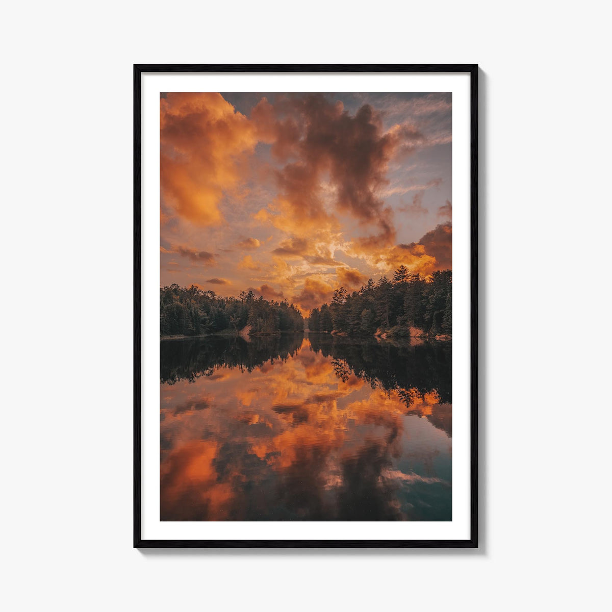 Horseshoe Lake colorful photo poster of California, USA – vertical wall art, unframed print shown in interior mockup