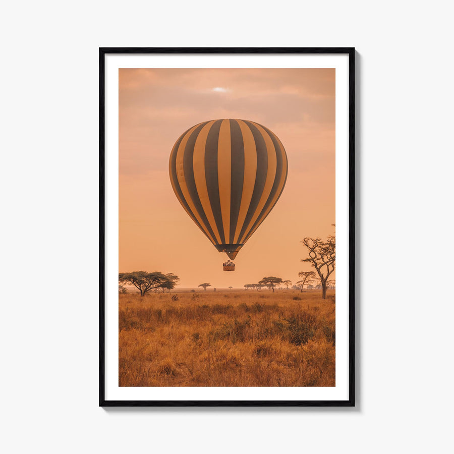 Hot Air Balloon no. 1 colorful photo poster – vertical wall art, unframed print shown in interior mockup