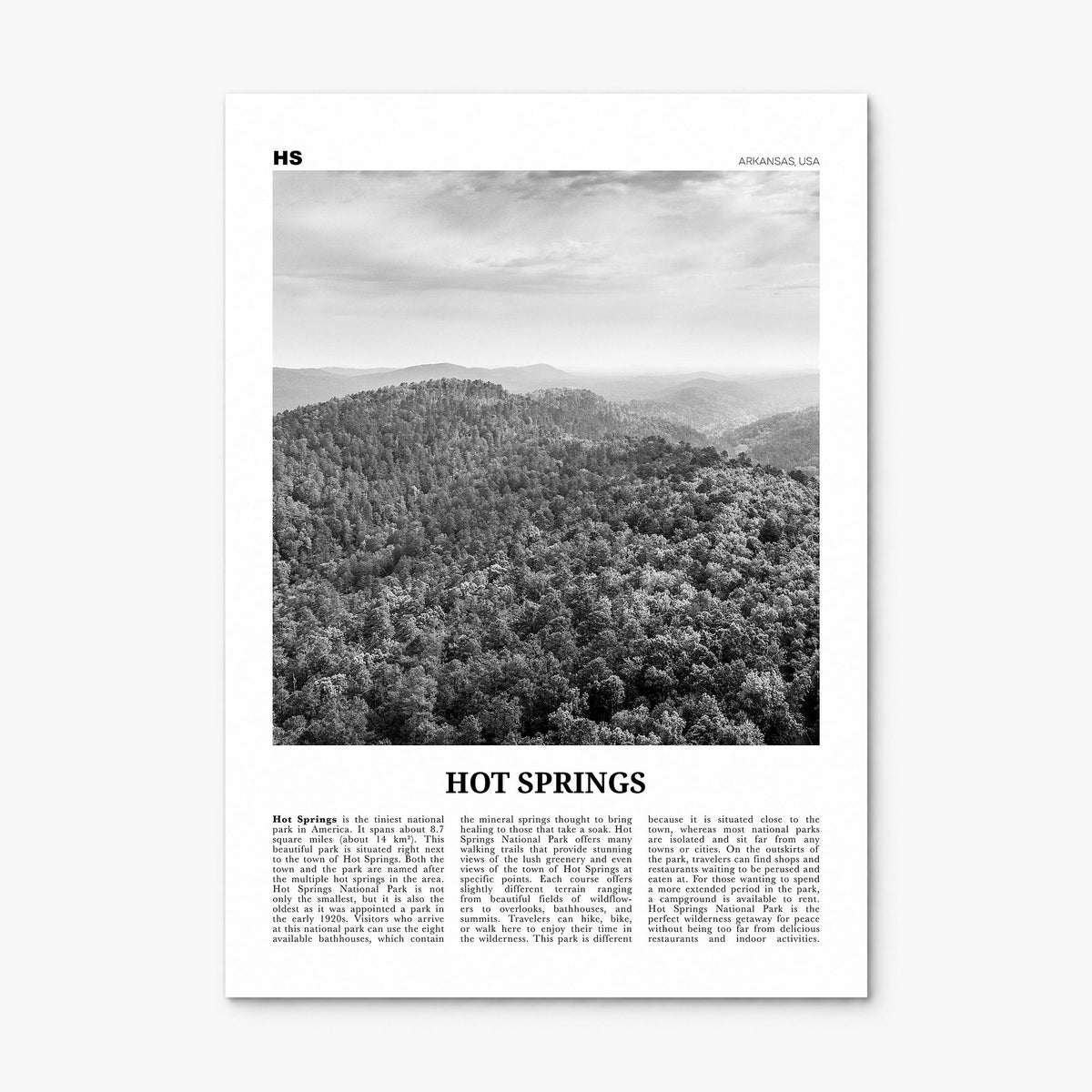 Hot Springs Newspaper Poster, print only (unframed)