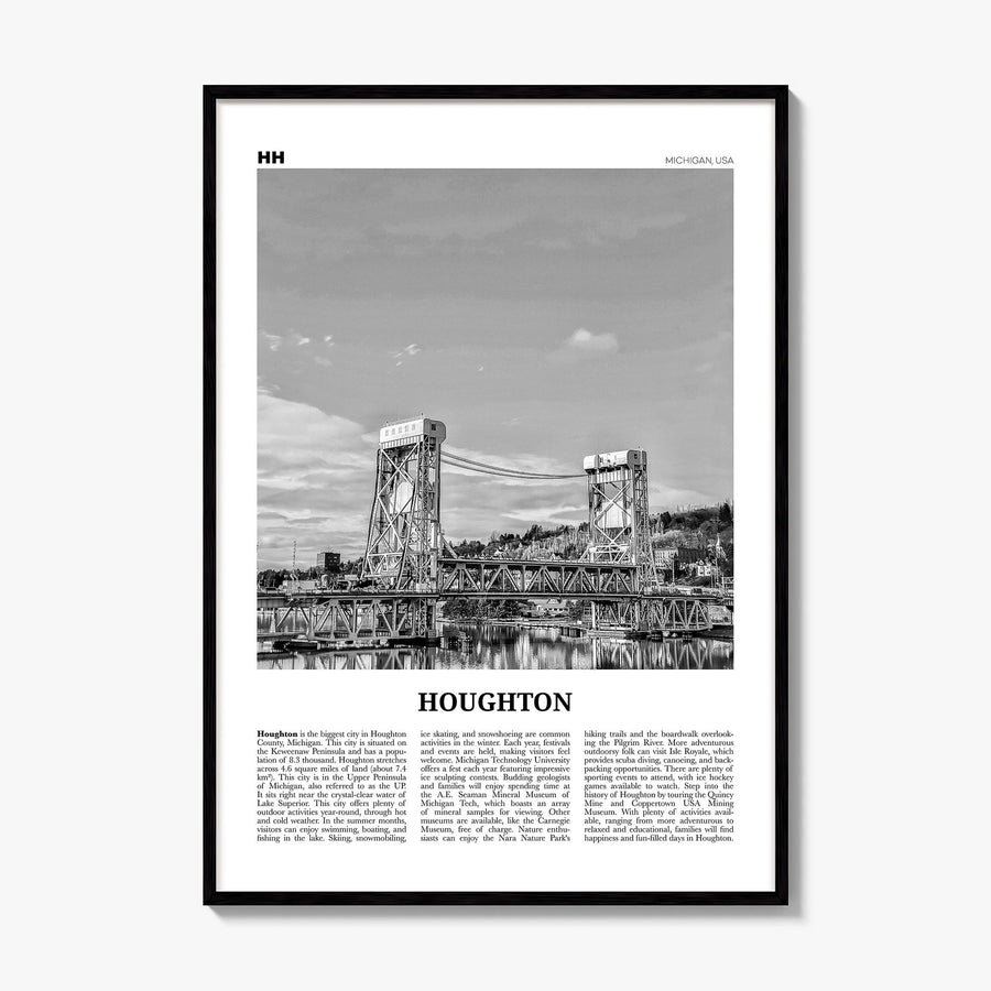Houghton Newspaper Poster, framed poster mockup