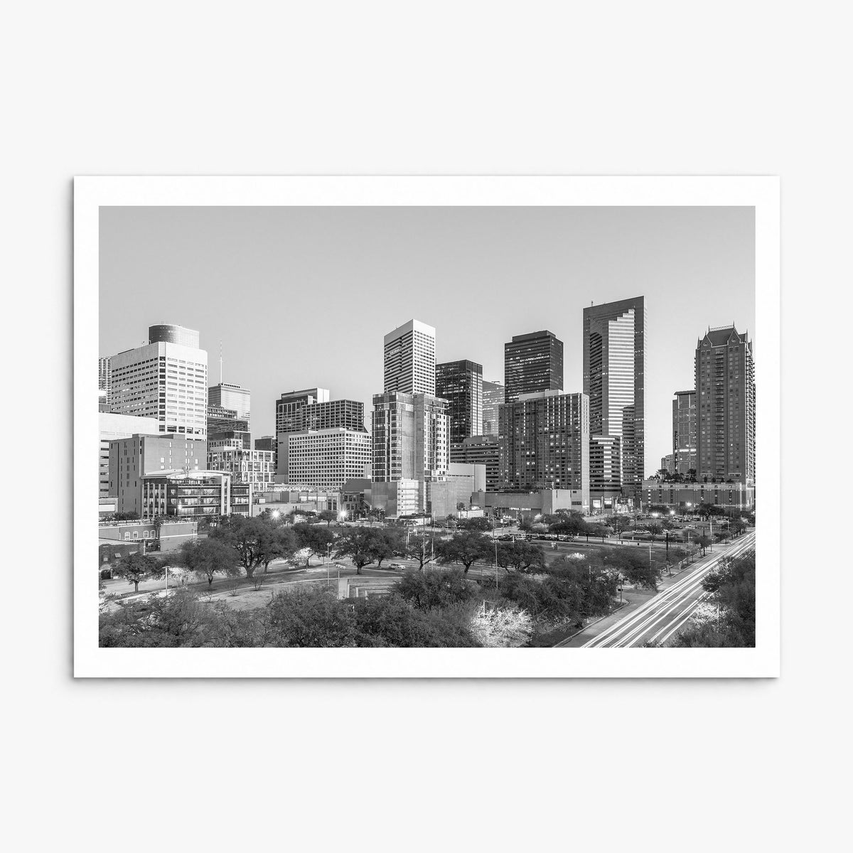 Houston Photo Poster, print only (unframed), white border