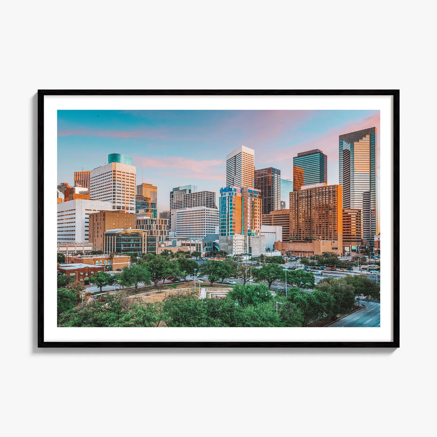 Houston Photo Poster, framed poster mockup, white border