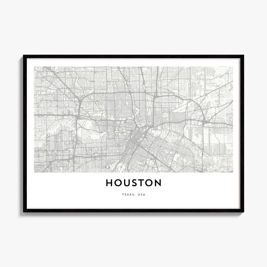 Houston Map Poster, framed poster mockup