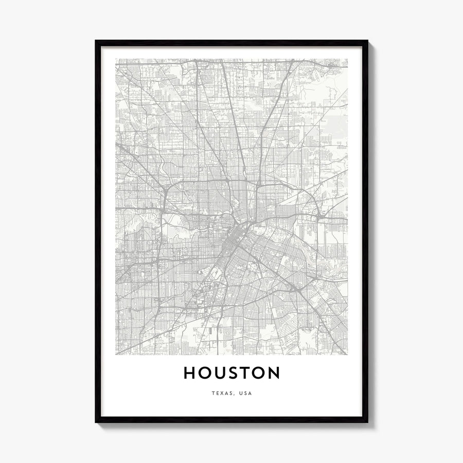Houston Map Poster, framed poster mockup