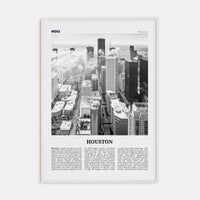 Houston No 1 Poster White Wood / 8x12 in Nbourhood Travel B&W Poster