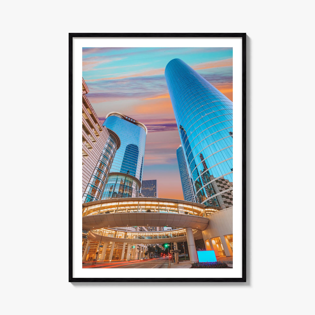 Houston no. 2 colorful photo poster of Texas, USA – vertical wall art, unframed print shown in interior mockup