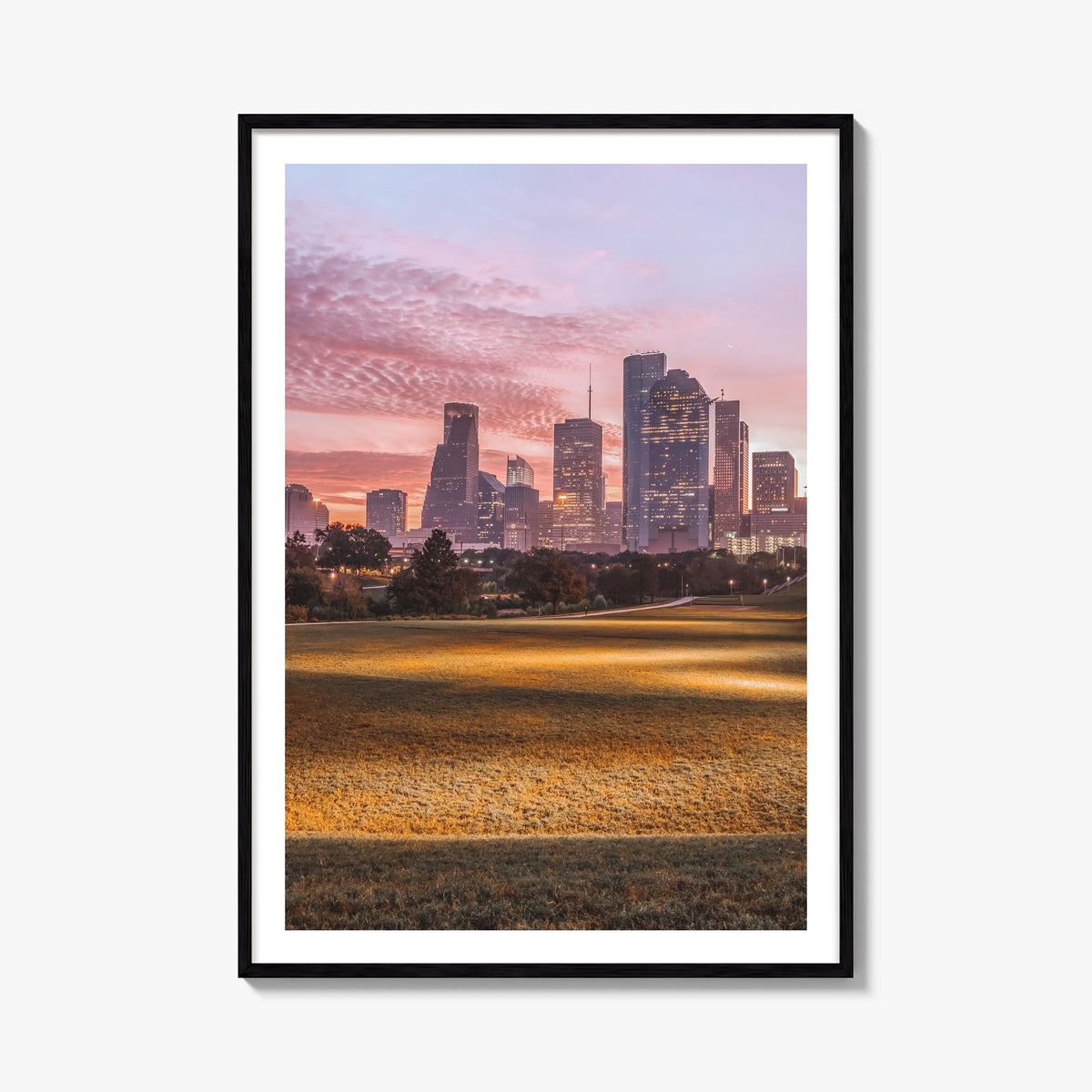Houston no. 3 colorful photo poster of Texas, USA – vertical wall art, unframed print shown in interior mockup