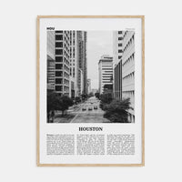 Houston No 3 Poster Natural Wood / 8x12 in Nbourhood Travel B&W Poster