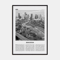 Houston No 4 Poster Black Wood / 8x12 in Nbourhood Travel B&W Poster