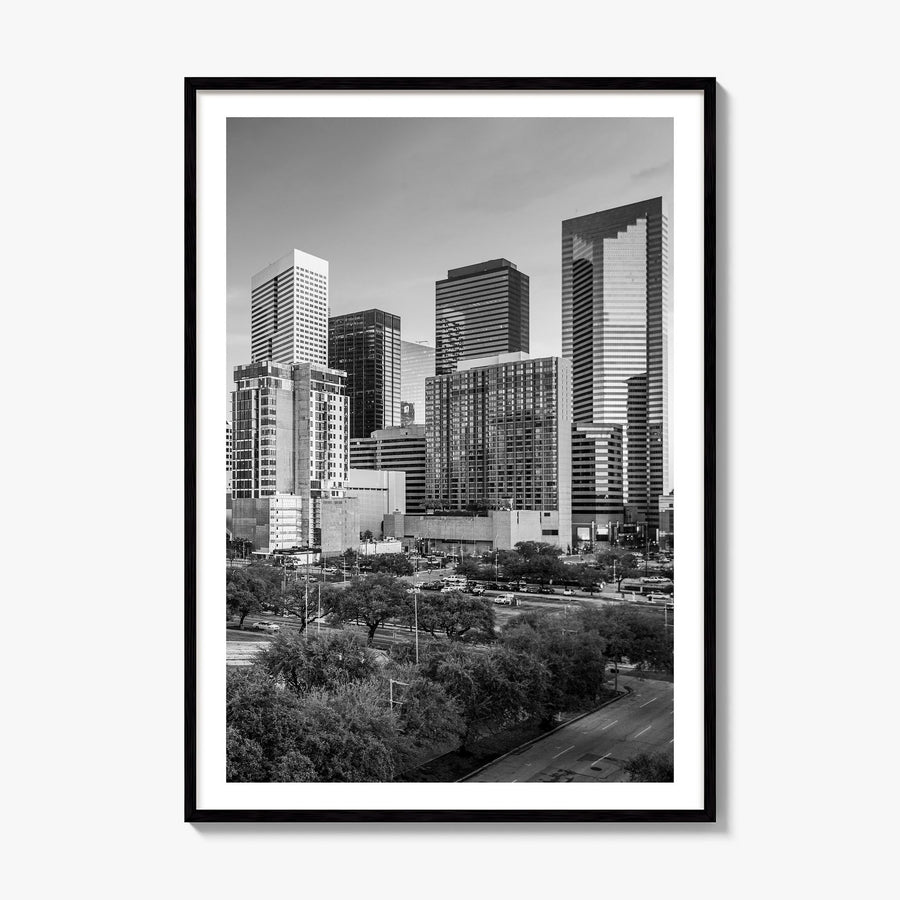 Houston Photo No 1 Poster, framed poster mockup, white border