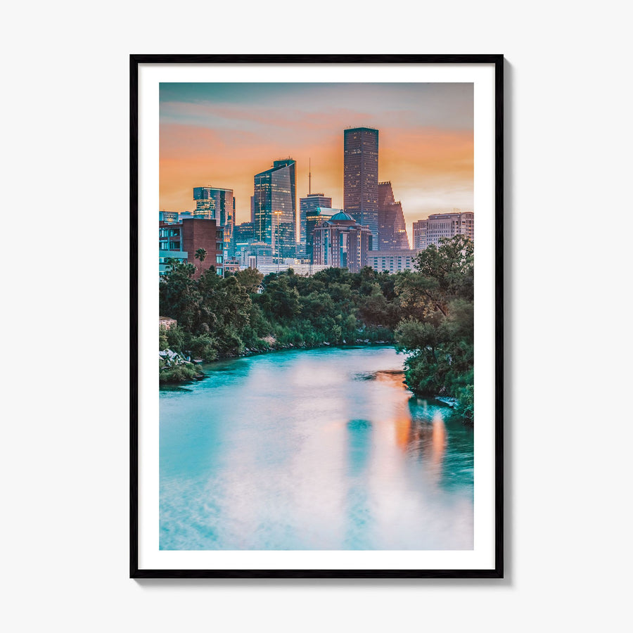 Houston Photo No 1 Poster, framed poster mockup, white border