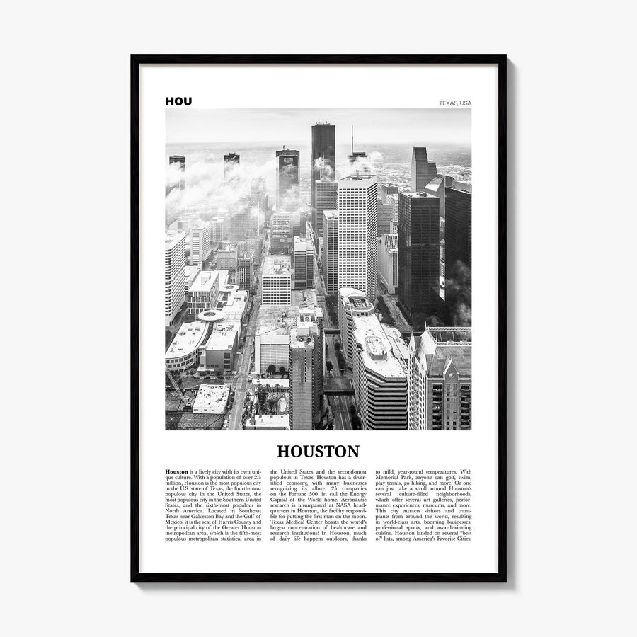 Houston Newspaper No 1 Poster, framed poster mockup