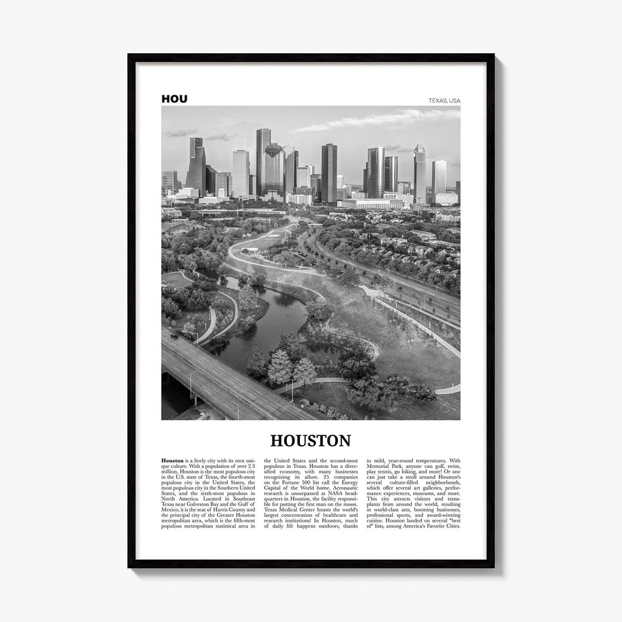 Houston Newspaper No 4 Poster, framed poster mockup